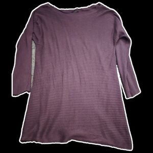 Purple Ribbed Sweater Dress